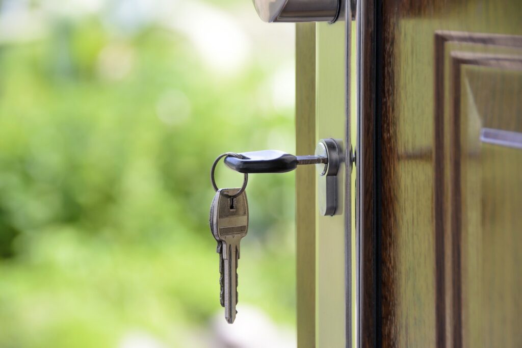 key turning in door
